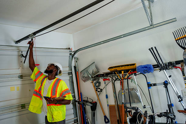 Professional Garage Door Panel Replacement technician working in Weidman, MI